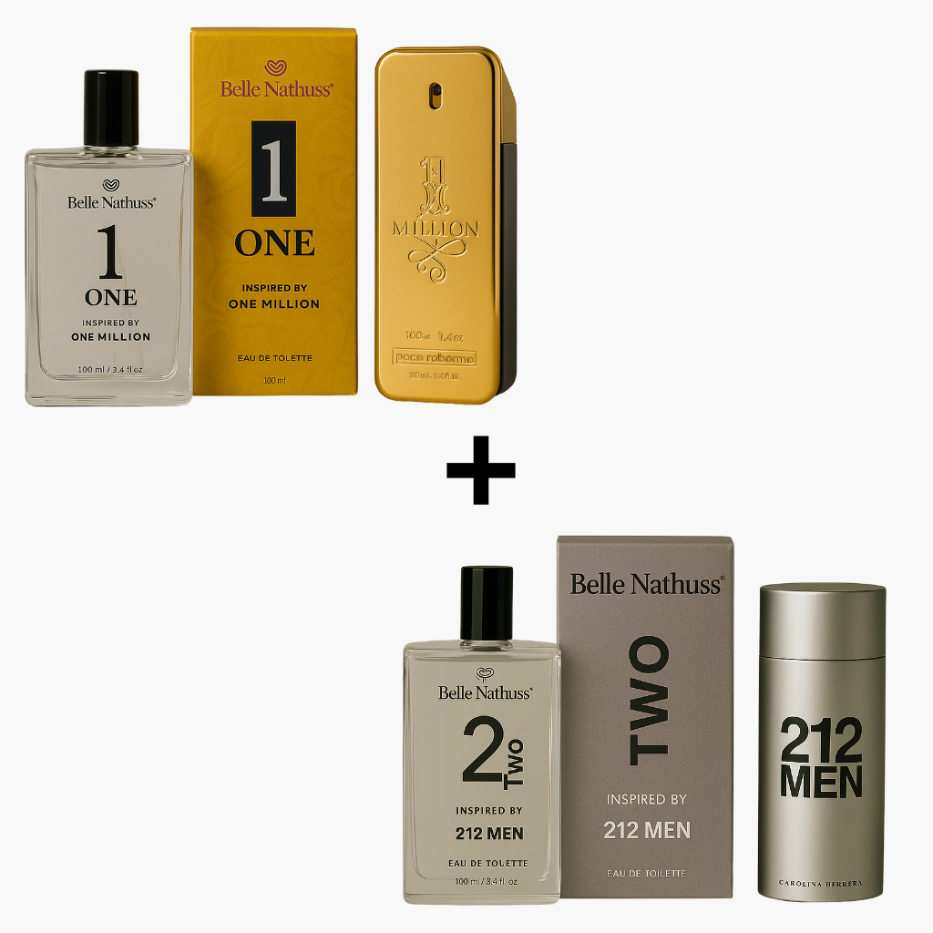 Kit 2 Perfumes Masculino - Two + One Eua de Toillete 100ml cada - Belle Nathuss