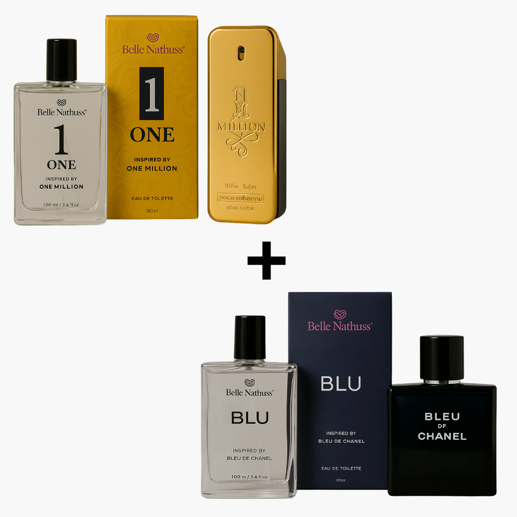 Kit 2 Perfumes Masculino - One + Blu Eua de Toillete 100ml cada - Belle Nathuss