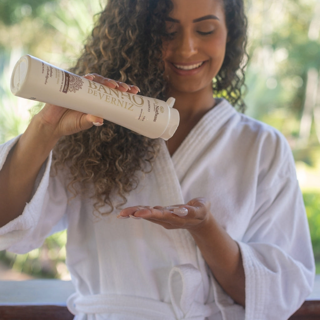 Kit Banho de Verniz Shampoo Condicionador Máscara 500 ml - Belle Nathuss