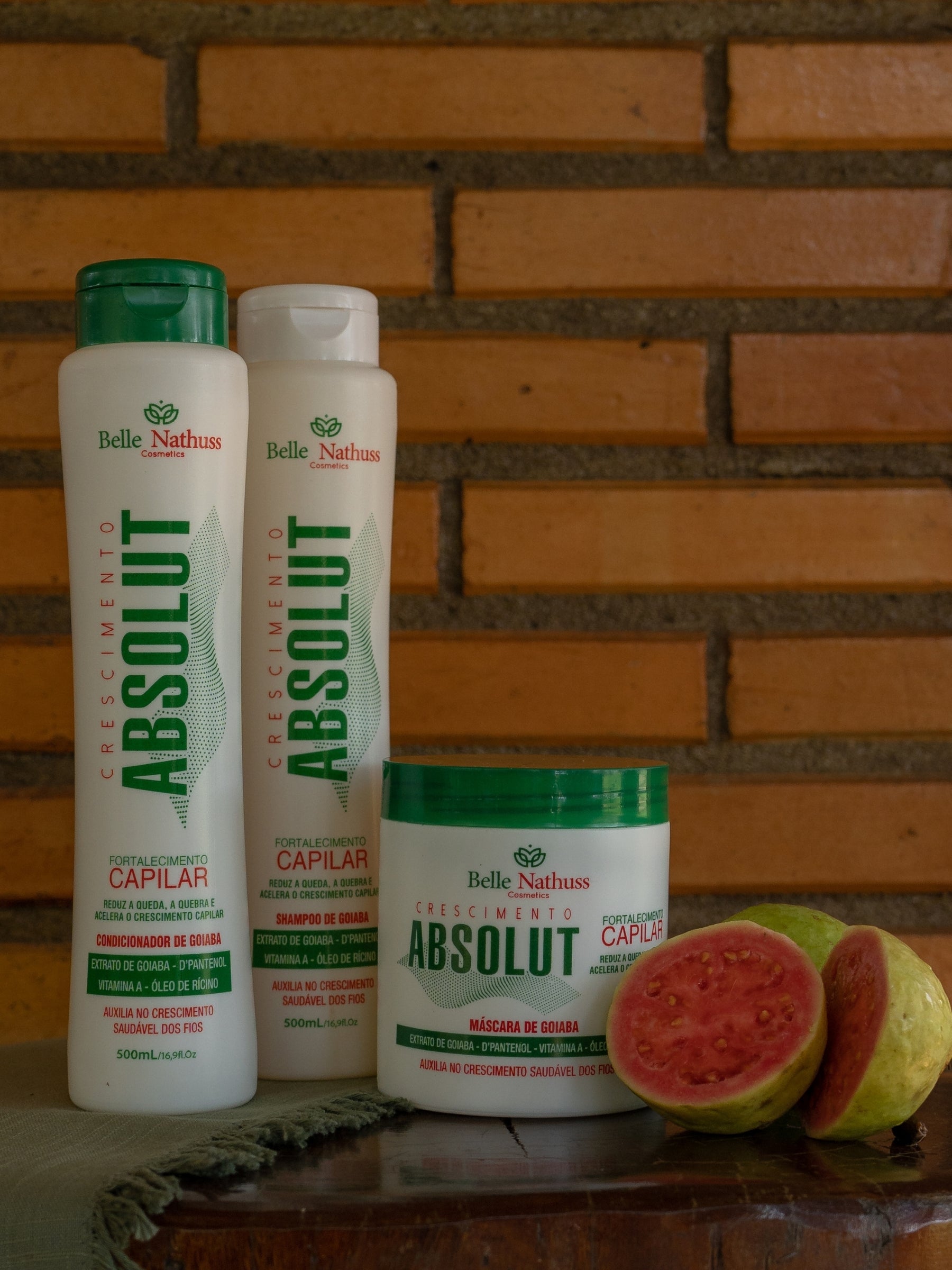 Kit Crescimento Absolut Shampoo Condicionador Máscara 500 ml - Belle Nathuss