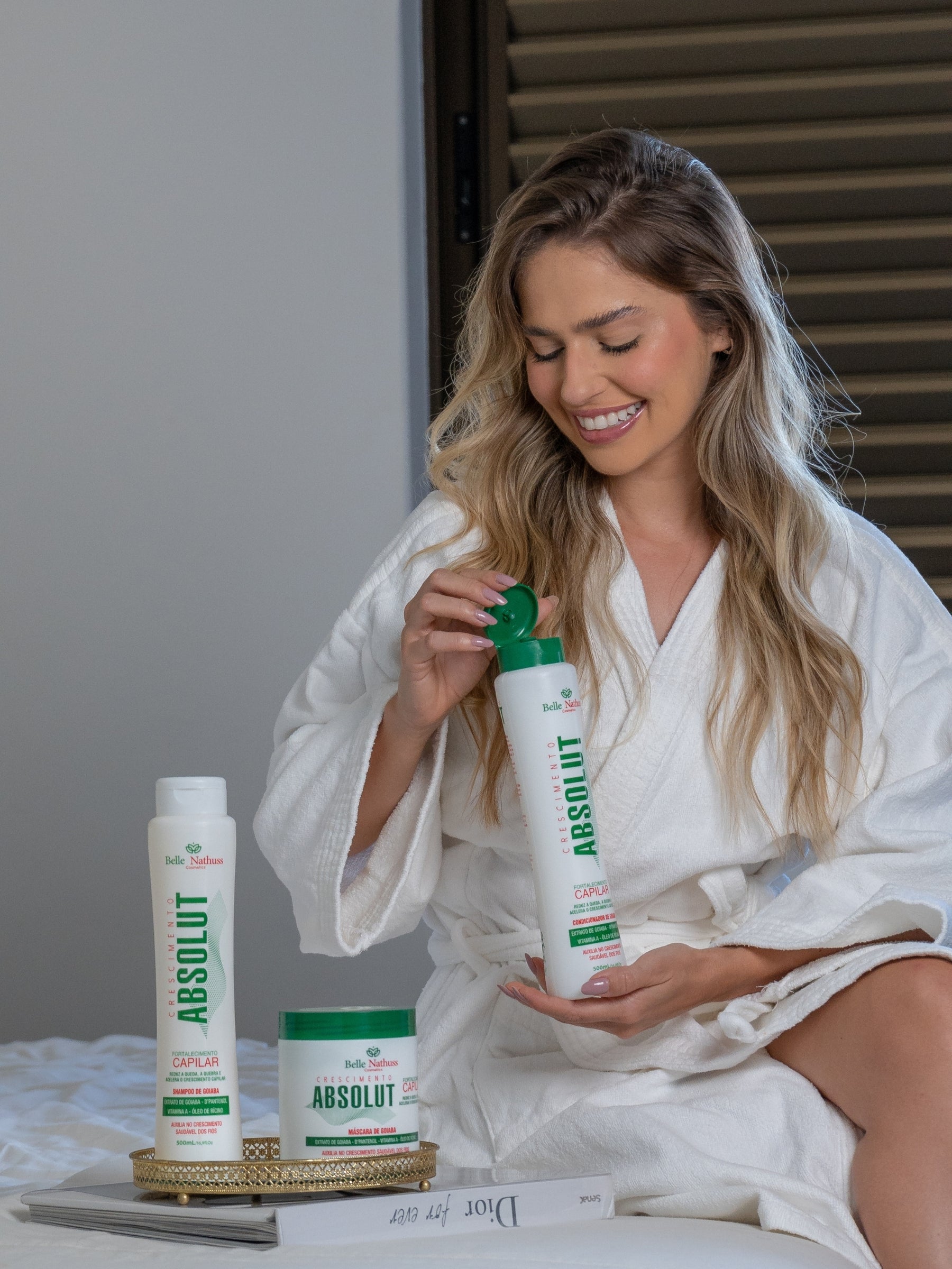 Kit Crescimento Absolut Shampoo Condicionador Máscara 500 ml - Belle Nathuss