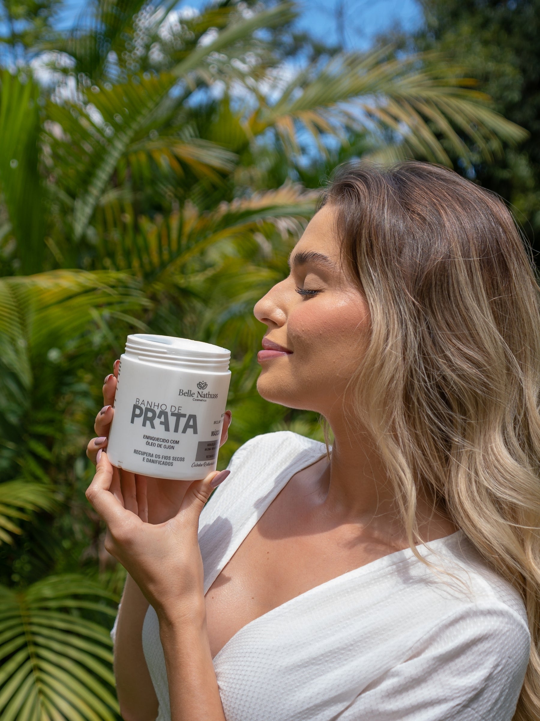 Kit Banho de Prata Shampoo Condicionador Máscara 500 ml - Belle Nathuss