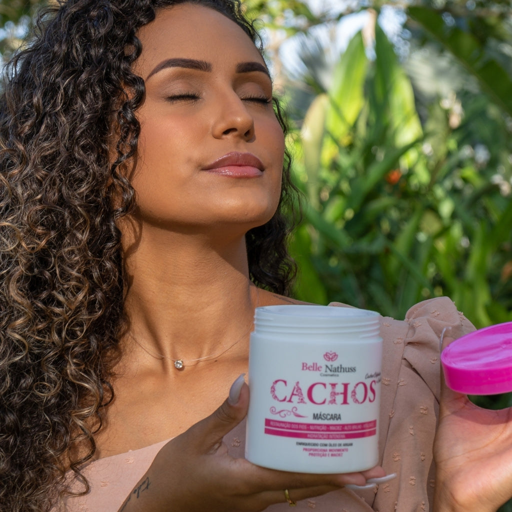 Kit Cachos Shampoo Condicionador Máscara 500 ml - Belle Nathuss