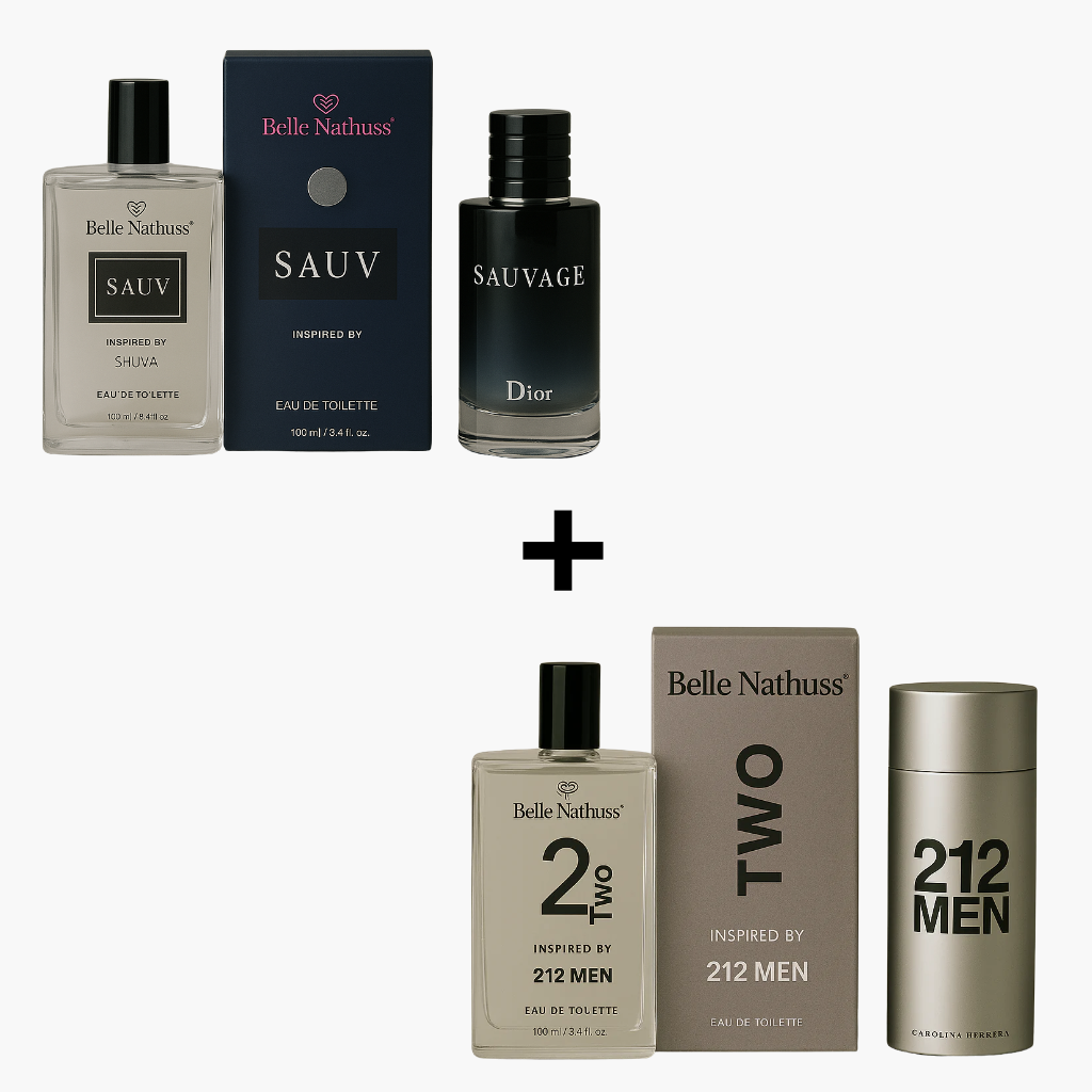 Kit 2 Perfumes Masculino - Sauv + Two Eua de Toillete 100ml cada - Belle Nathuss