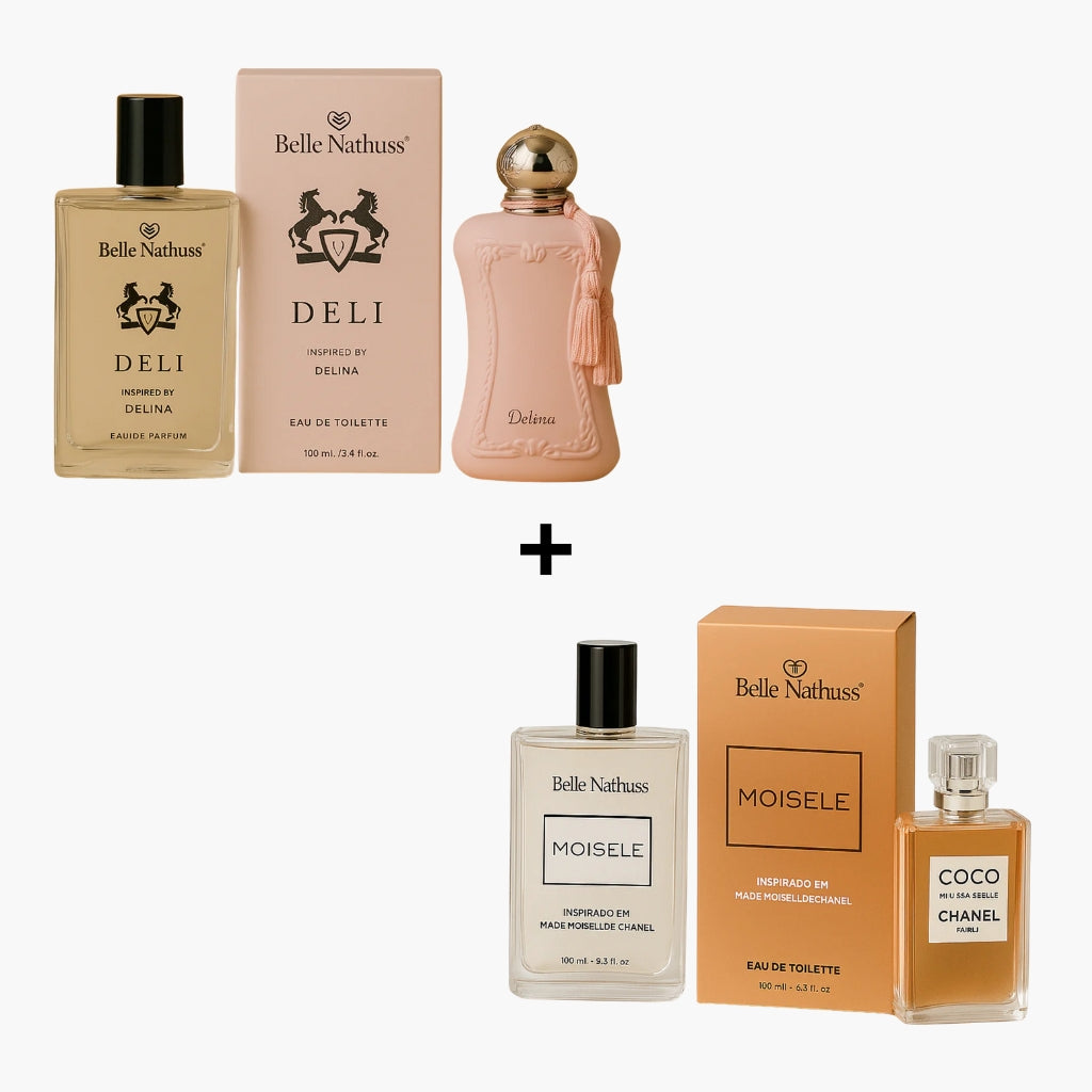 Kit 2 Perfumes Femininos - Deli + Moisele 100ml cada - Belle Nathuss