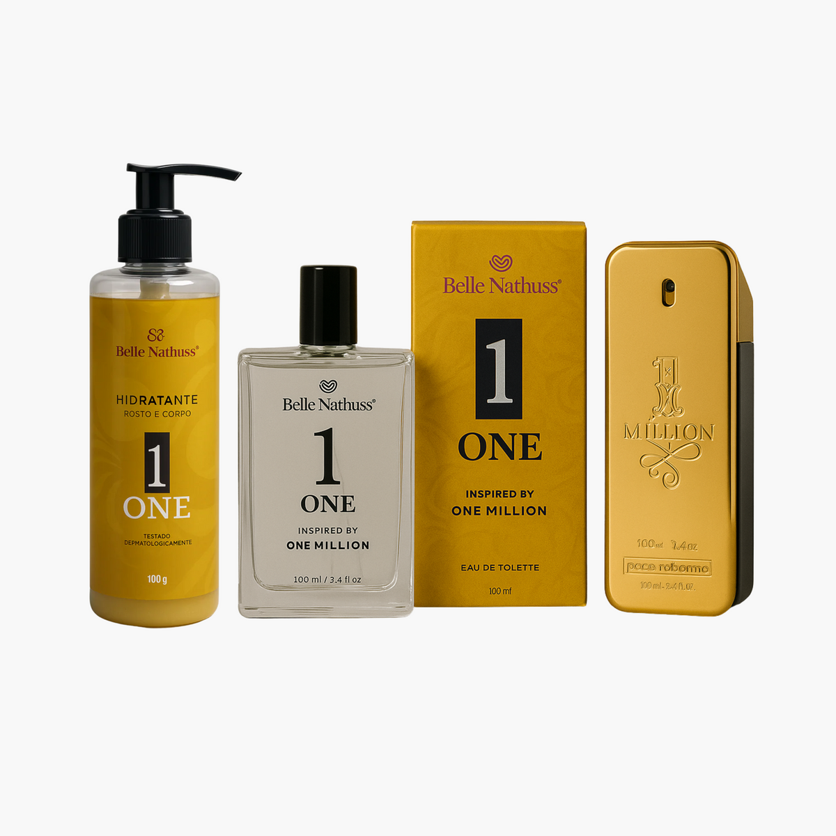 Kit Perfume + Hidratante One Masculino Eua de Toillete - Belle Nathuss