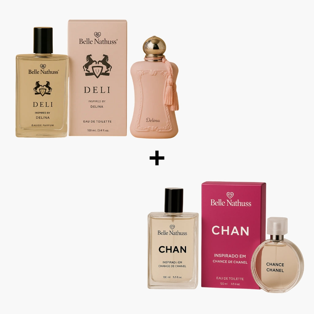 Kit 2 Perfumes Femininos - Deli + Chan 100ml cada - Belle Nathuss