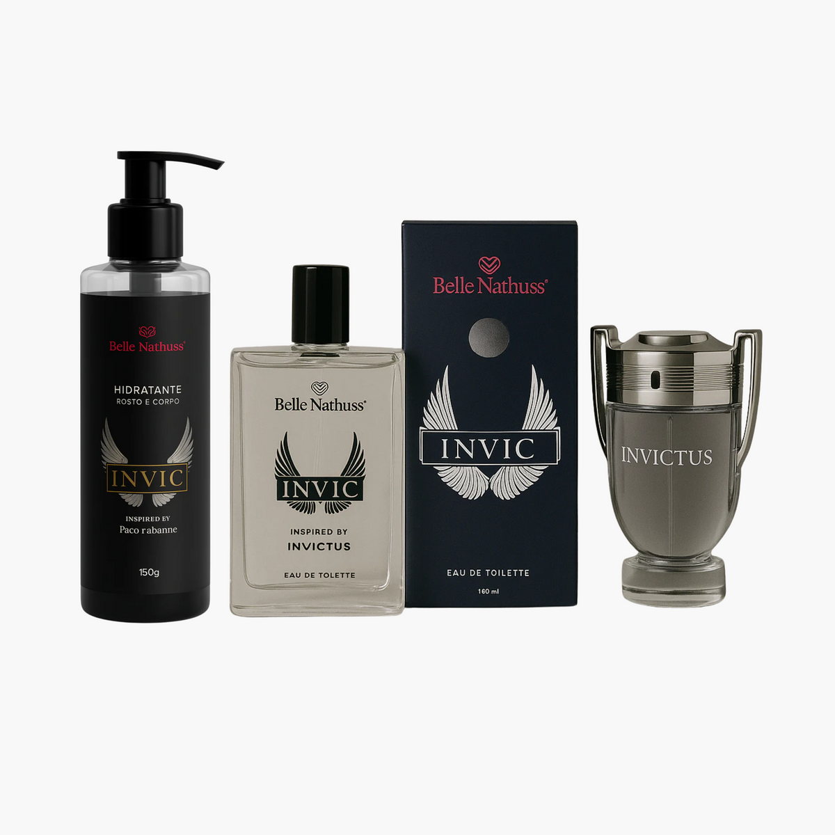 Kit Perfume + Hidratante Invic Masculino Eua de Toillete - Belle Nathuss