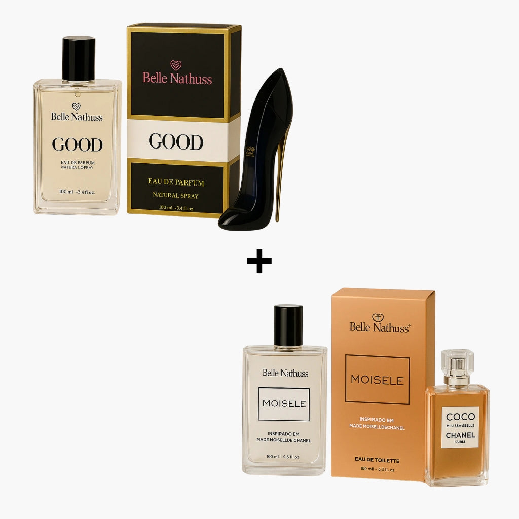 Kit 2 Perfumes Femininos - Good + Moisele 100ml cada - Belle Nathuss