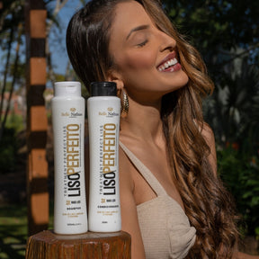 Kit Liso Perfeito Shampoo Condicionador Máscara 500 ml - Belle Nathuss