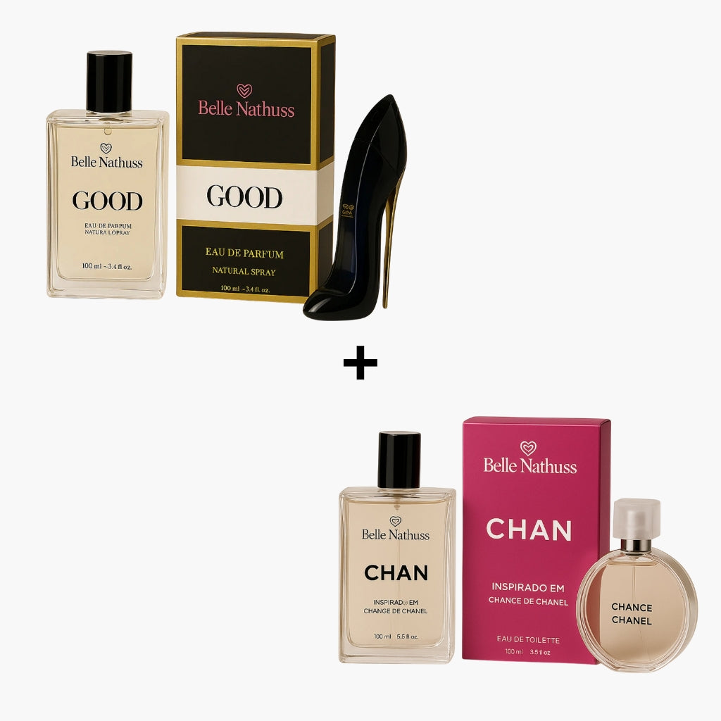 Kit 2 Perfumes Femininos - Good + Chan 100ml cada - Belle Nathuss