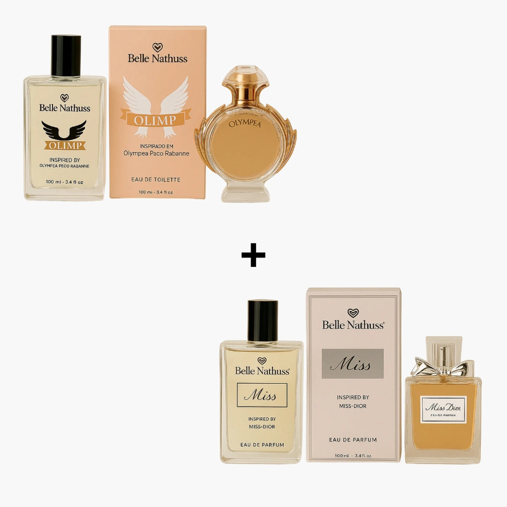 Kit 2 Perfumes Femininos - Olimp + Miss 100ml cada - Belle Nathuss