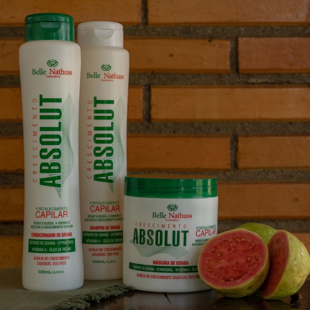 Kit Crescimento Absolut Shampoo Condicionador Máscara 500 ml - Belle Nathuss