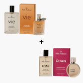 Kit 2 Perfumes Femininos - Vie + Chan 100ml cada - Belle Nathuss