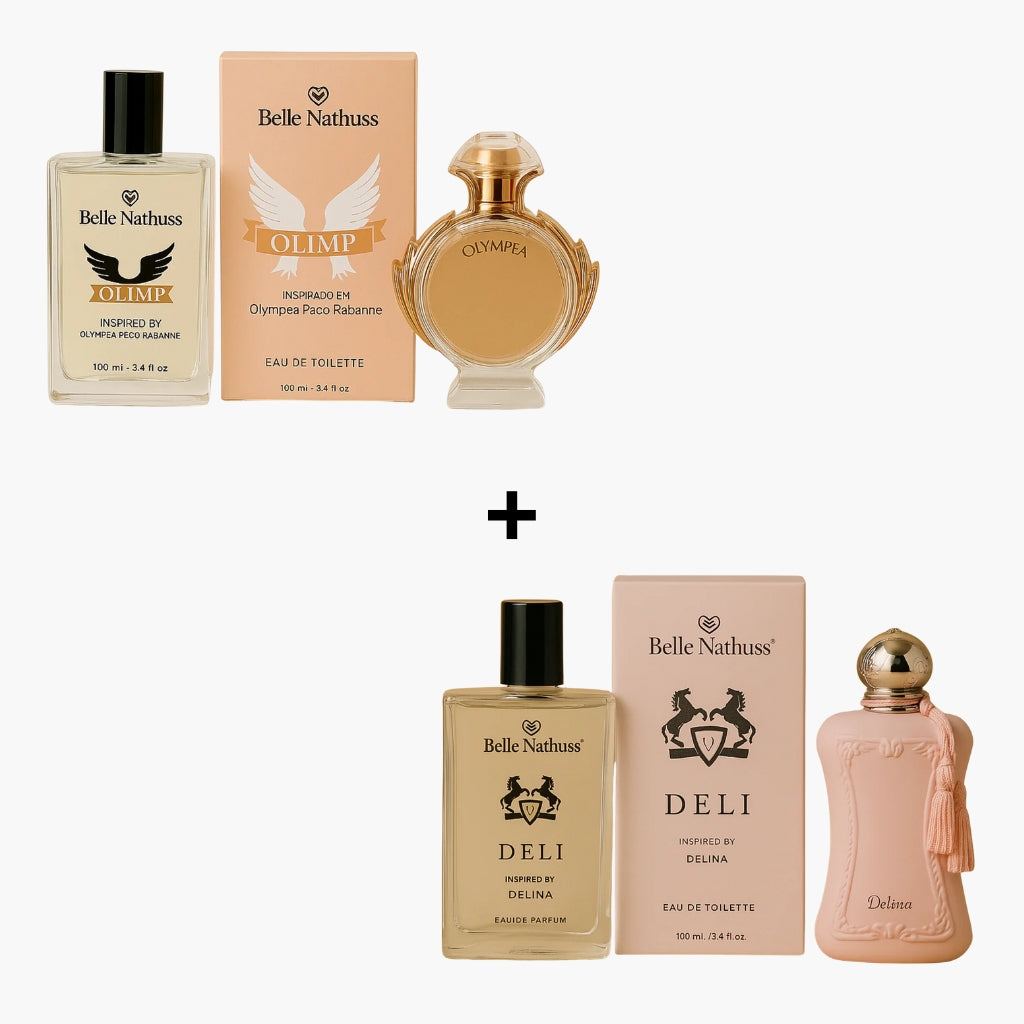 Kit 2 Perfumes Femininos - Olimp + Deli 100ml cada - Belle Nathuss