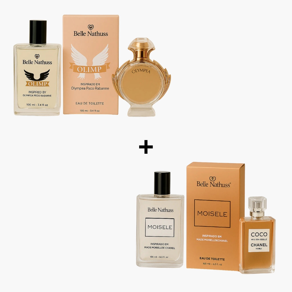 Kit 2 Perfumes Femininos - Olimp + Moisele 100ml cada - Belle Nathuss