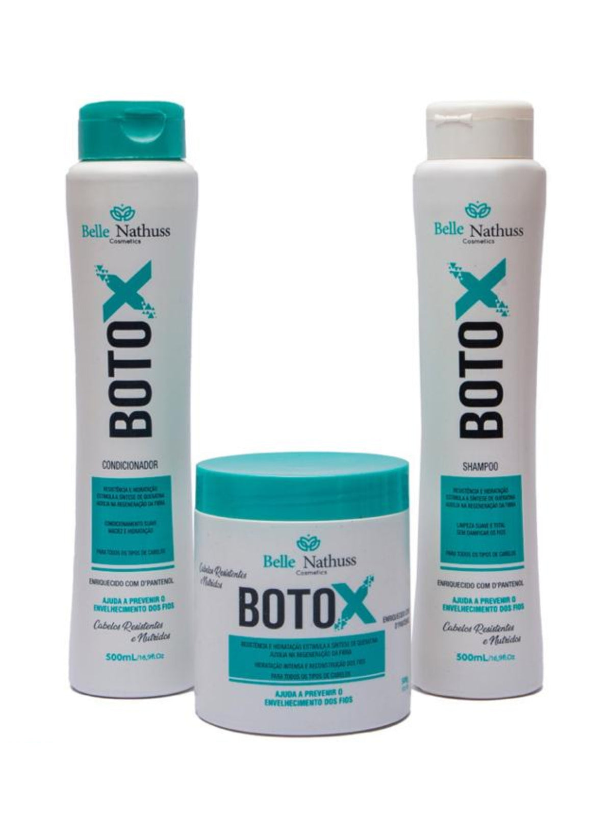 Kit Botox Shampoo Condicionador Máscara 500 ml - Belle Nathuss