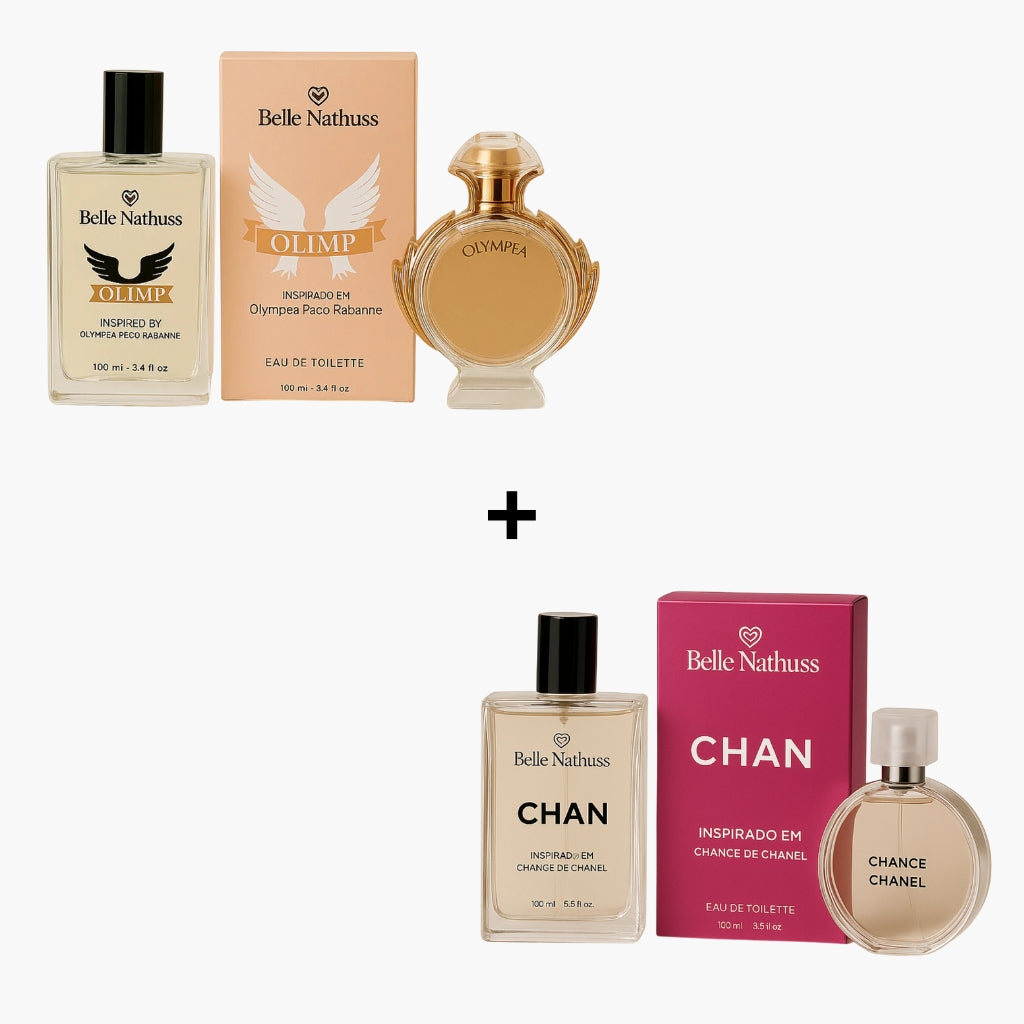 Kit 2 Perfumes Femininos - Olimp + Chan 100ml cada - Belle Nathuss