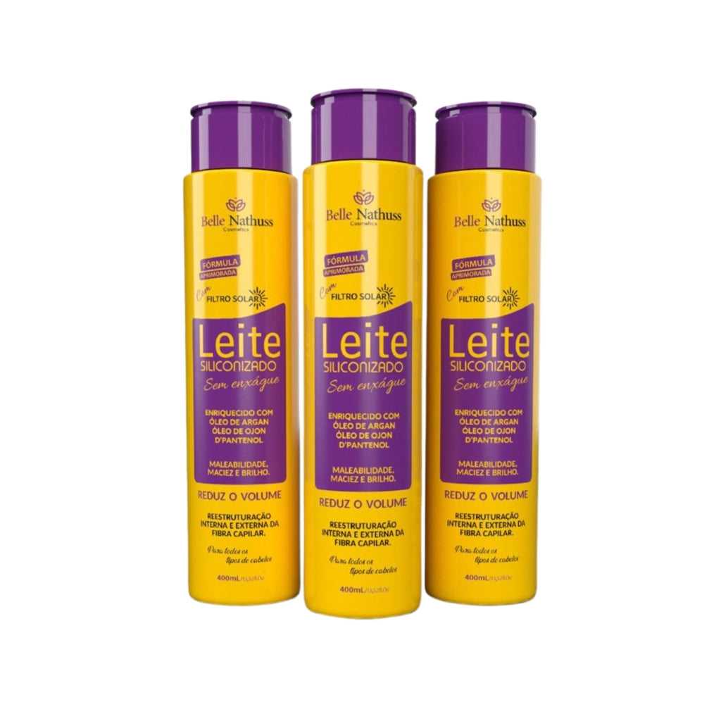 Kit 3 Leite Siliconado Com Filtro Solar - Belle Nathuss