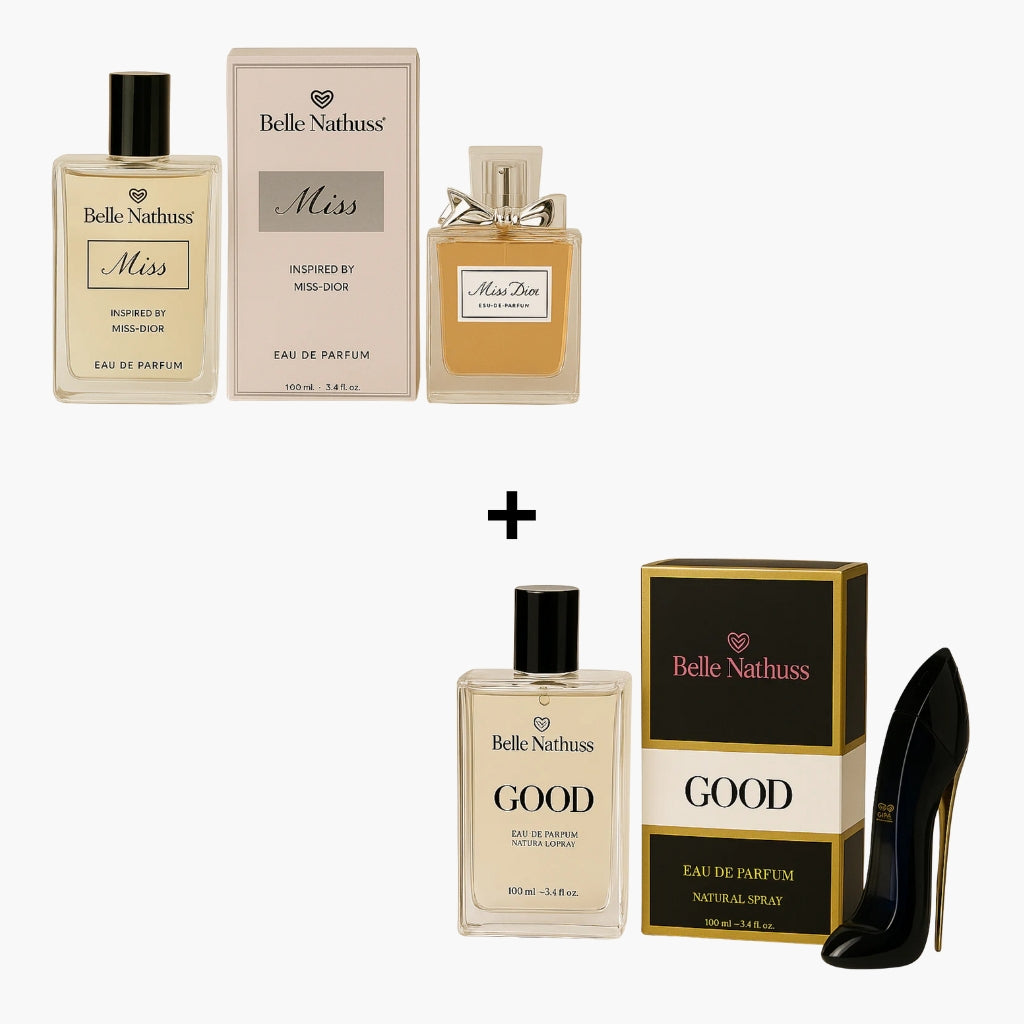 Kit 2 Perfumes Femininos - Miss + Good 100ml cada - Belle Nathuss