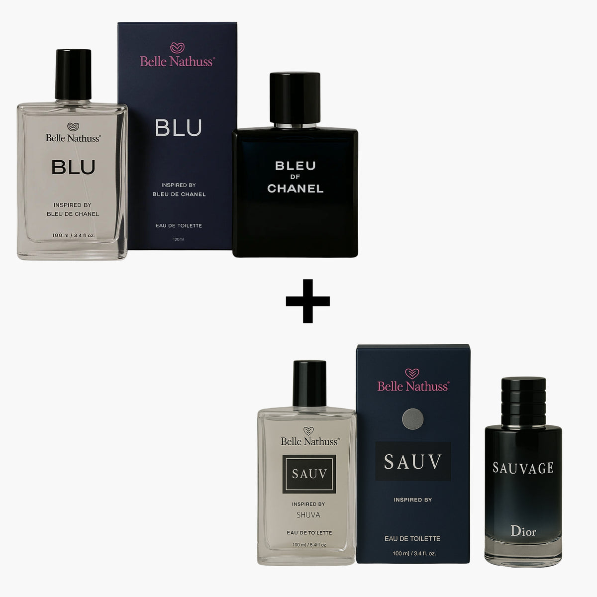 Kit 2 Perfumes Masculino - Blu + Sauv Eua de Toillete 100ml cada - Belle Nathuss