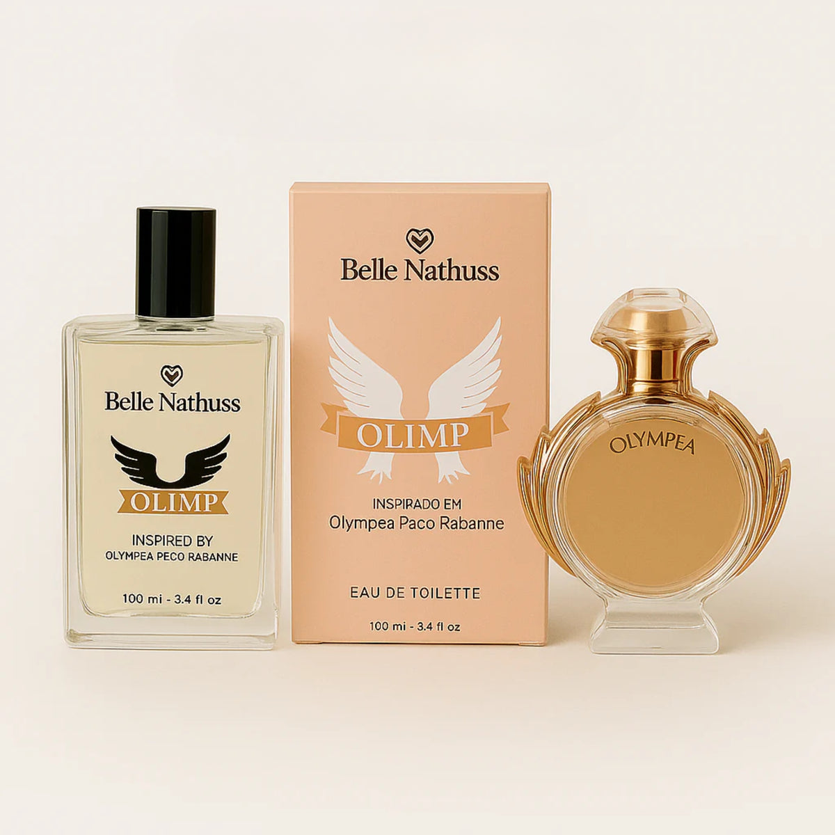 Kit 2 Perfumes Femininos - Olimp + Moisele 100ml cada - Belle Nathuss