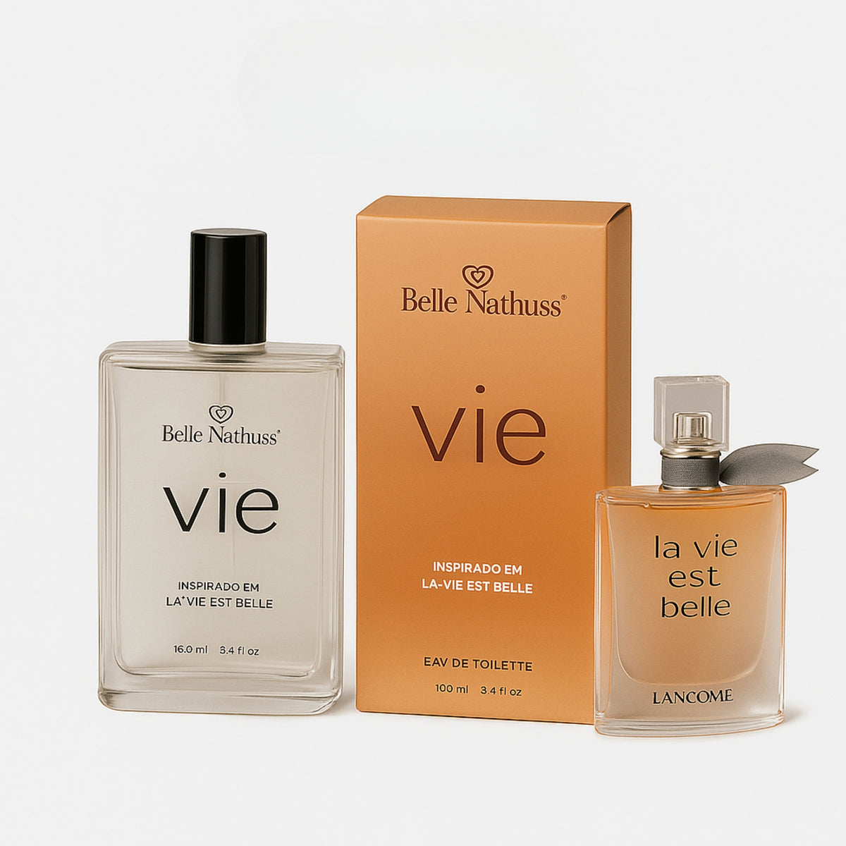 Kit 2 Perfumes Femininos - Vie + Chan 100ml cada - Belle Nathuss